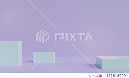 3D Rendering cube stage with purple background for studio, blank space and product 3D Rendering cube stage with purple background for studio, blank space and product 125618099