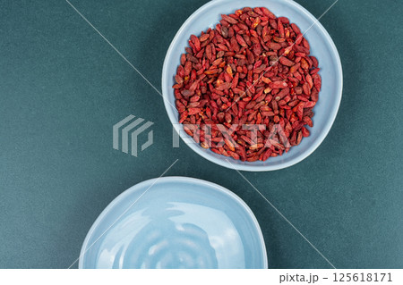 Dried goji berries, healthy diet. 125618171