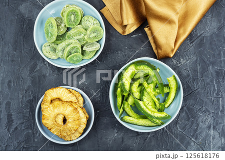 Set of candied fruits. 125618176