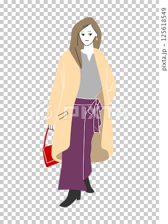 Character illustration: Stylish woman full body pose 125618549