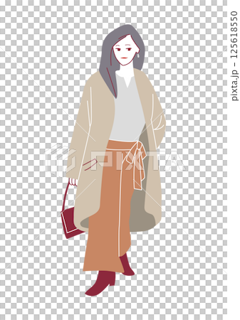 Character illustration: Stylish woman full body pose 125618550