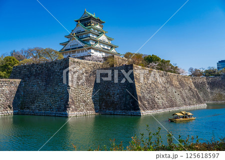 大阪城と御座船 125618597