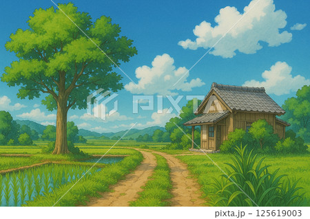 田園風景の静かな午後 125619003