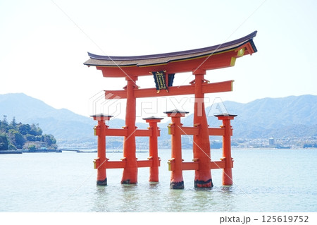 日本 広島 宮島 厳島神社 鳥居	 125619752