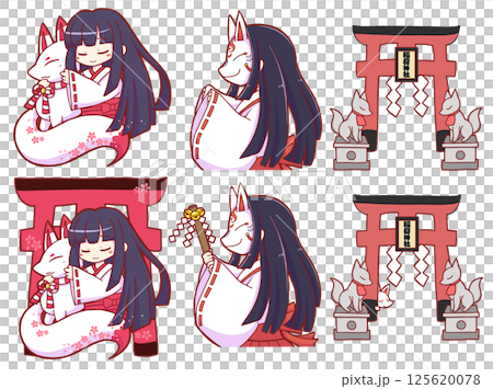 稻荷神社與巫女套裝 125620078