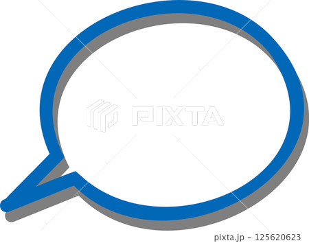 浮き上がる青いシンプルな吹き出し 125620623