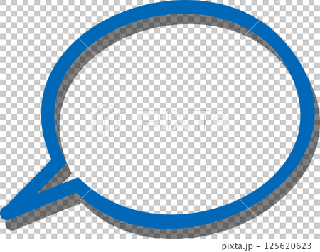 浮き上がる青いシンプルな吹き出し 125620623