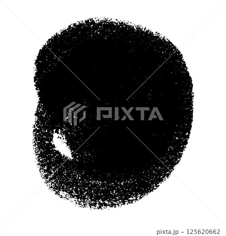 Hand-scribbled crayon circles with pastel texture. Paint oval shapes and wax pencil strokes. Flat vector illustration isolated on white background. 125620662
