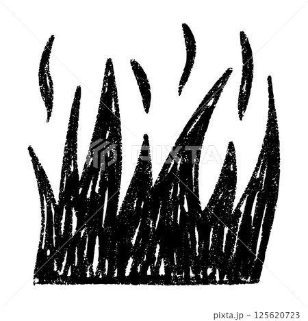 Sketchy flame set tribal. fire with dancing smoke. Tattoo icons collection. Flat vector illustration isolated on white background. 125620723