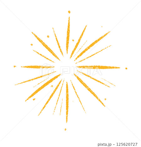 Radiating solar emblem with luminous flare patterns. Circular energy motif showcasing dynamic beams. Flat vector illustration isolated on white background. Radiating solar emblem with luminous flare patterns. Circular energy motif showcasing dynamic beams. Flat vector illustration isolated on white background. 125620727