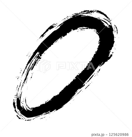 Hand-drawn brush strokes and doodle lines, oval and circular marker highlights, sketchy pen and pencil scribbles for underline or emphasis. Flat vector illustration isolated on white background. 125620986