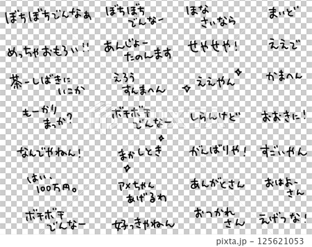 コテコテの関西弁・大阪弁を散りばめた文字セット 125621053