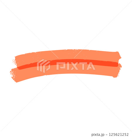 Colorful marker highlight strokes, scribble underlines, cute hand drawn pen lines, green and pink pencil marks, childish doodle elements. Flat vector illustration isolated on white background. 125621252