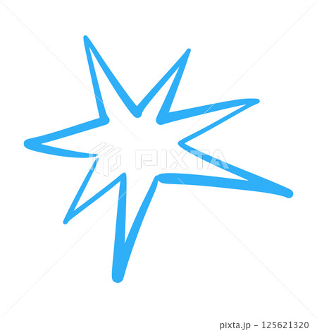 Hand-drawn star icons with crayon texture. Playful sketch elements, brush strokes and scribble patterns. Flat vector illustration isolated on white background. Hand-drawn star icons with crayon texture. Playful sketch elements, brush strokes and scribble patterns. Flat vector illustration isolated on white background. 125621320