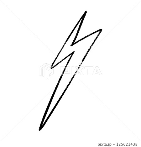 Lightning thunderbolt pictogram outline. Power logo with electric flash energy. Flat vector illustration isolated on white background. Lightning thunderbolt pictogram outline. Power logo with electric flash energy. Flat vector illustration isolated on white background. 125621438