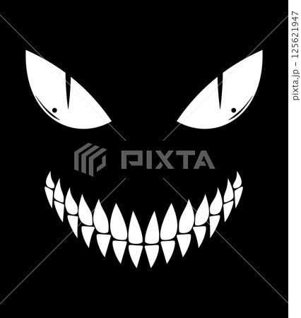 greepy sSmiling face with sharp teeth vector illustration greepy sSmiling face with sharp teeth vector illustration 125621947