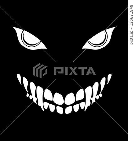 greepy sSmiling face with sharp teeth vector illustration 125621948