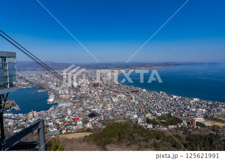 函館山ロープウェイから見る快晴の函館風景 125621991