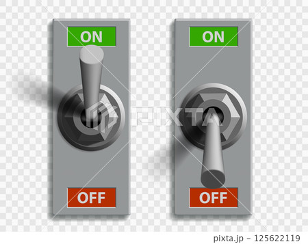 Vector analog toggle switch on and off. Vector analog toggle switch on and off. 125622119