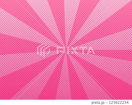ハーフトーンの集中線　ピンク 125622234