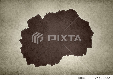 Map of North Macedonia on a paper 125622282