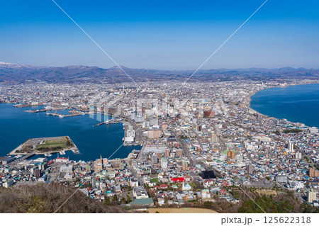 函館山から見る快晴の函館風景 函館山から見る快晴の函館風景 125622318
