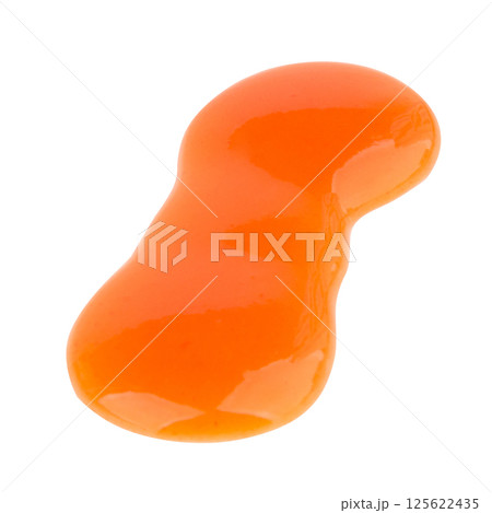 Spicy chili sauce on white background 125622435
