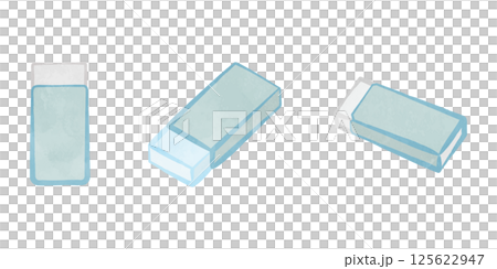 Cute eraser illustration set Blue version 125622947