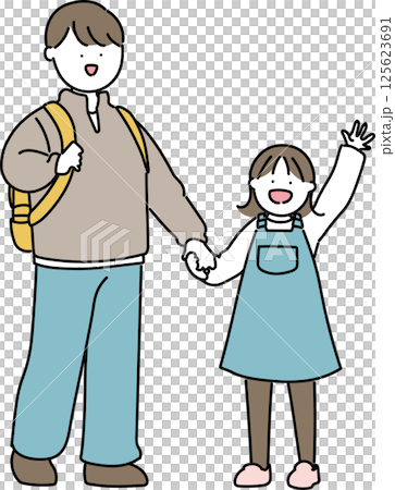 爸爸和女孩出去 125623691