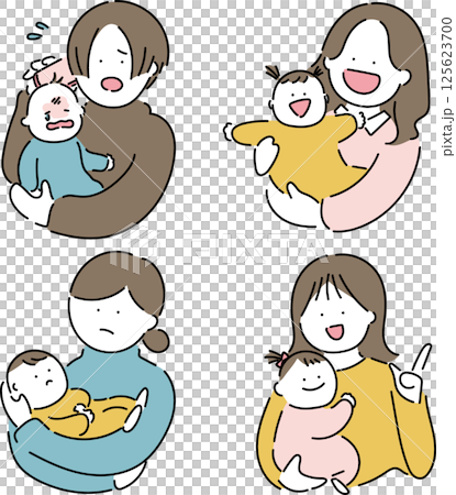 お母さんと赤ちゃんリアクションセット 125623700