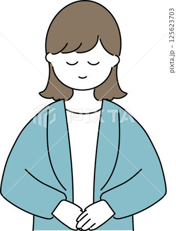 スーツ姿の女性_学校・習い事「お願いします」 125623703