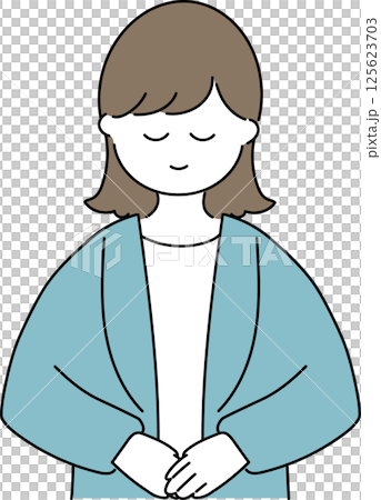 スーツ姿の女性_学校・習い事「お願いします」 125623703