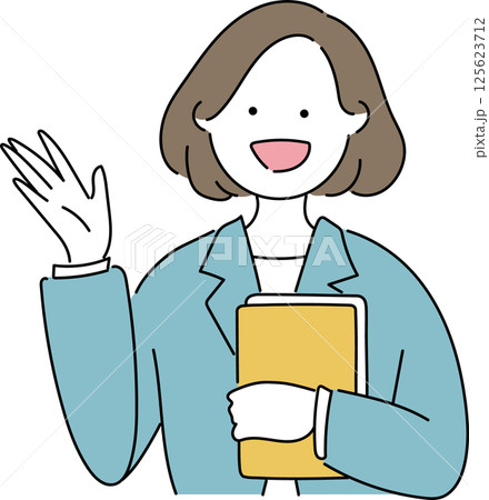 スーツ姿の女性「説明します」 スーツ姿の女性「説明します」 125623712