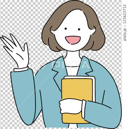 スーツ姿の女性「説明します」 スーツ姿の女性「説明します」 125623712