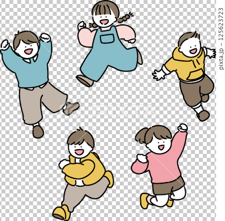 孩子們精力充沛地跑來跑去設定（小） 125623723