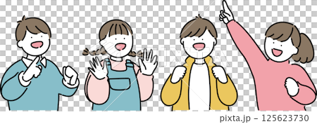 Children looking up 125623730