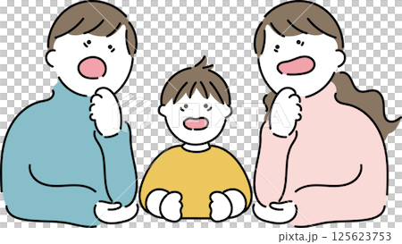 Parents and boy "surprised" 125623753