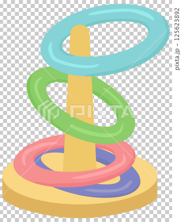 彩色鐵環插畫向量素材 125623892