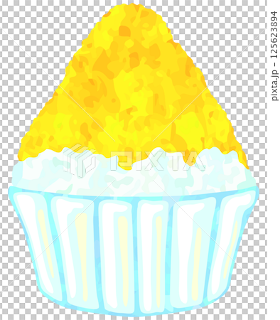 Shaved ice illustration Lemon syrup Vector material Shaved ice illustration Lemon syrup Vector material 125623894