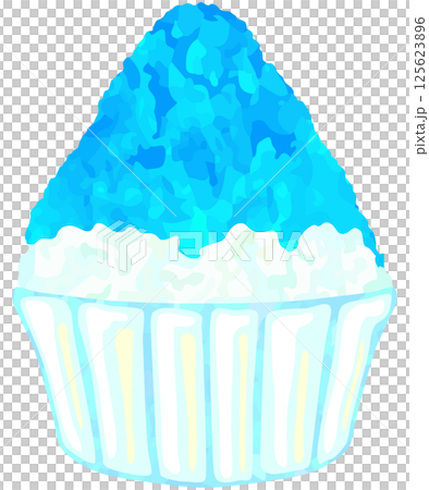 刨冰插畫藍色夏威夷向量素材 125623896