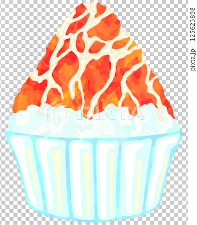 Shaved ice illustration, condensed milk and strawberry vector material Shaved ice illustration, condensed milk and strawberry vector material 125623898