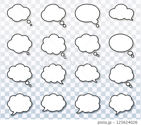 empty speech bubble collection for comic and chat design use, 125624026