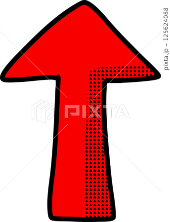 アメコミ調の手描きの赤い矢印 125624088