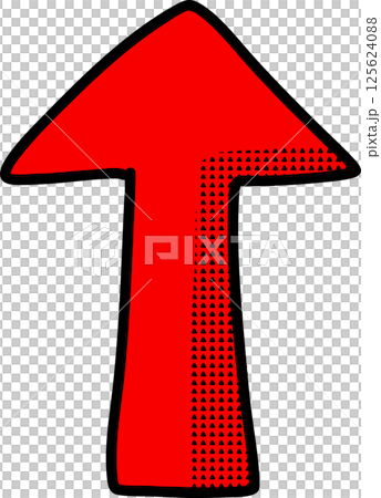 アメコミ調の手描きの赤い矢印 125624088