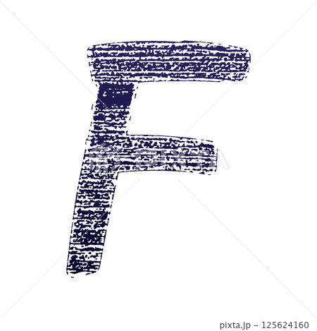 Vector rough font. Grungy style letter on white background. 125624160