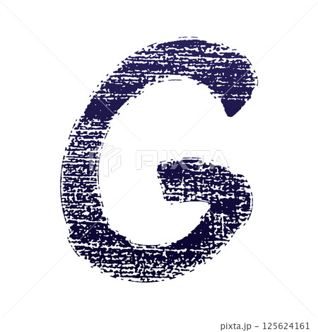 Vector rough font. Grungy style letter on white background. 125624161