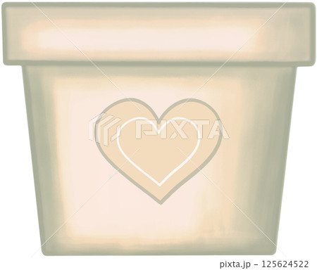 Lovely style and colors with hearts pattern of creamy ceramic or terracotta pot for growing plants. Lovely style and colors with hearts pattern of creamy ceramic or terracotta pot for growing plants. 125624522