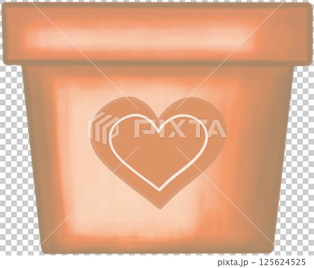 Lovely style and colors with hearts pattern of brown ceramic or terracotta pot for growing plants. Lovely style and colors with hearts pattern of brown ceramic or terracotta pot for growing plants. 125624525