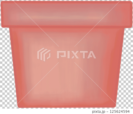 Lovely style and colors of a red ceramic or terracotta pot for growing plants. 125624594