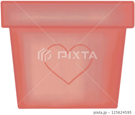 Lovely style and colors with hearts pattern of red ceramic or terracotta pot for growing plants. Lovely style and colors with hearts pattern of red ceramic or terracotta pot for growing plants. 125624595